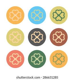 Clover leaf icons. Vector illustration