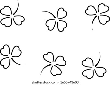 Clover leaf illustartion . Symbol of St Patrick's Day  Irish lucky shamrock background.
