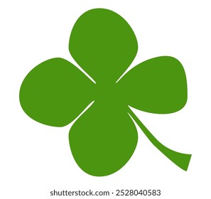 clover leaf illustration in flat style, green clover. good luck symbol