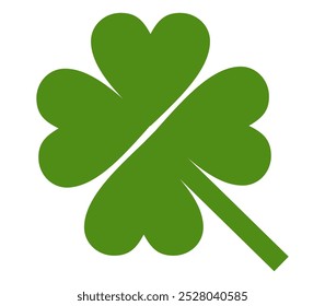 clover leaf illustration in flat style, green clover. good luck symbol