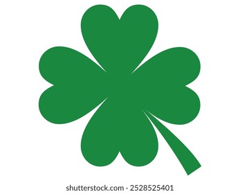 clover leaf illustration in flat style, green clover. good luck symbol