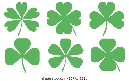 Folha de trevo. Ilustração de folha de trevo. Vetor folha de trevo simbolizando boa sorte, fé, esperança e amor.