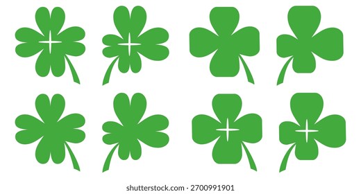 Folha de trevo. Ilustração de folha de trevo. Vetor folha de trevo simbolizando boa sorte, fé, esperança e amor.