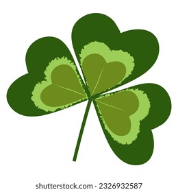 clover leaf isolated on white background. Cute wild plant collection. Botanical sketch. Vector illustration.