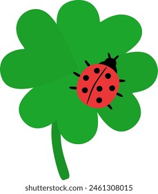 clover leaf with a ladybug on it