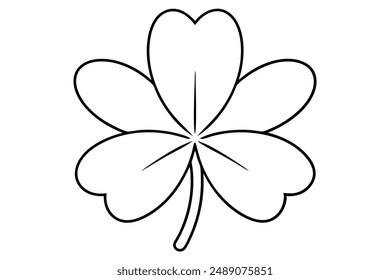 Clover Leaf Line Art Design Illustration Stylish Artwork