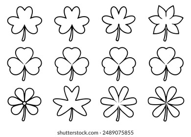 Clover Leaf Line Art Design Illustration Modern Drawing