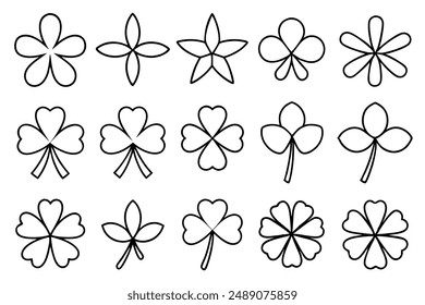 Clover Leaf Line Art Design Illustration Elegant Drawing