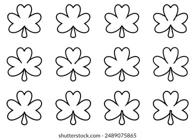 Clover Leaf Line Art Design Illustration Artistic Drawing