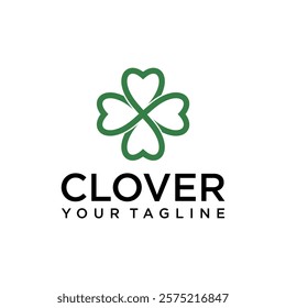 clover leaf line art logo design