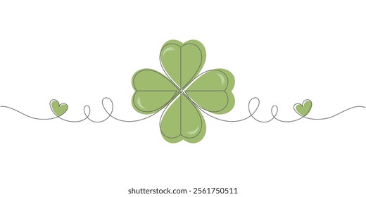 Clover leaf line art vector design	