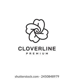 clover leaf line icon logo design
