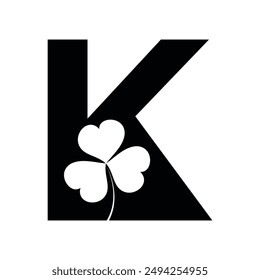  Clover leaf Logo combine with letter K vector template