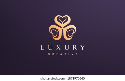 Clover leaf logo concept with abstract and modern style