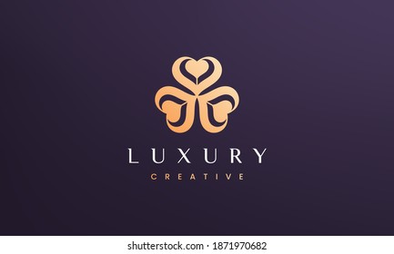 Clover leaf logo concept with abstract and modern style
