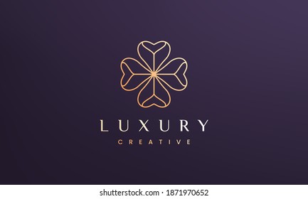 Clover leaf logo concept with minimal and modern style