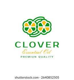 Clover leaf logo concept. Modern simple green clover leaves icon logo template