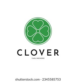 Clover leaf logo design creative idea with circle