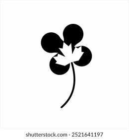 Clover leaf logo design with maple leaf in negative space.