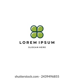 Clover Leaf Logo Design On Isolated Background