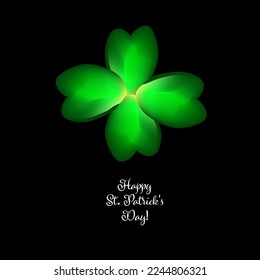 Clover leaf logo design template. Happy St. Patrick's Day . Vector illustration