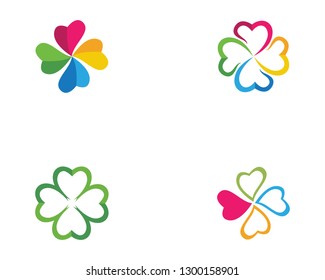 Clover leaf logo icon design template vector