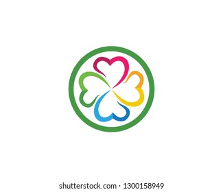 Clover leaf logo icon design template vector