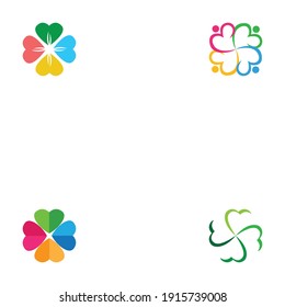 Clover leaf logo icon design template vector