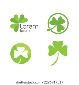 Clover leaf logo illustration vector flat design