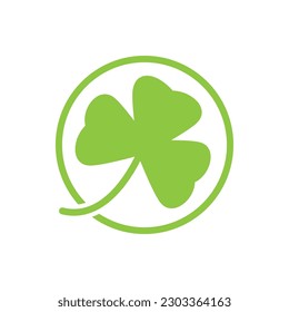 Clover leaf logo illustration vector flat design