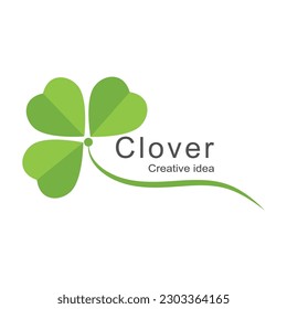 Clover leaf logo illustration vector flat design