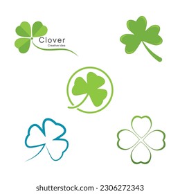 Clover leaf logo illustration vector flat design