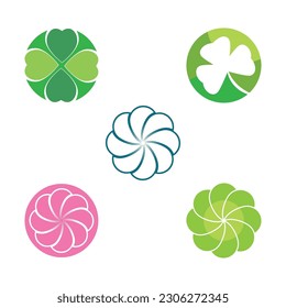 Clover leaf logo illustration vector flat design