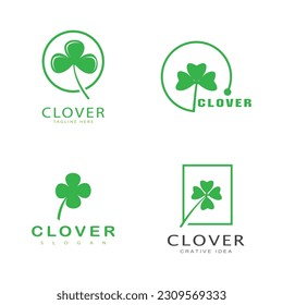 Clover leaf logo illustration vector flat design