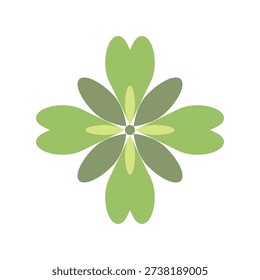 Clover leaf logo illustration vector flat design Green Star Pattern Festive Design Green Stock Vector