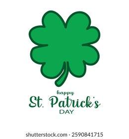 Clover leaf logo lucky day happy holiday 