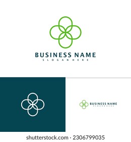 Clover leaf logo template, Creative Clover leaf logo design vector, Health logo concepts