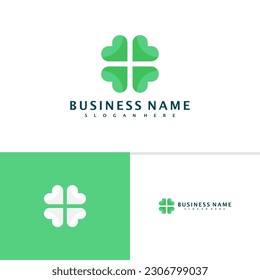 Clover leaf logo template, Creative Clover leaf logo design vector, Health logo concepts