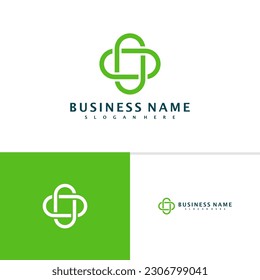 Clover leaf logo template, Creative Clover leaf logo design vector, Health logo concepts