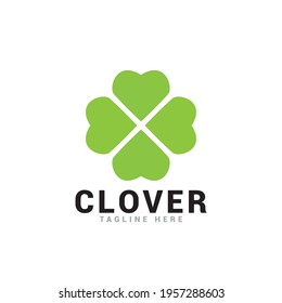 Clover leaf logo vector icon illustration.