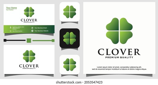 Clover leaf with love logo