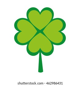 clover leaf luck saint patrick icon vector illustration design