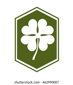 clover leaf luck saint patrick icon vector illustration design