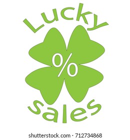 Clover leaf lucky sales discount banner isolated.