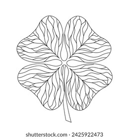 Clover leaf monochrome silhouette art design