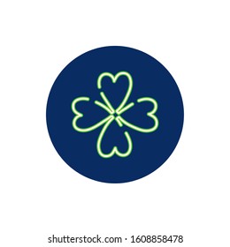 clover leaf neon light icon vector illustration design