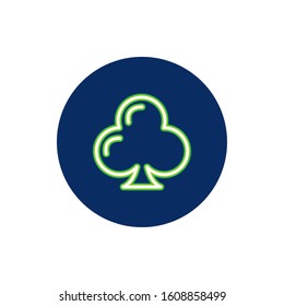 clover leaf neon light icon vector illustration design