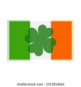 Clover leaf on flag element background for happy St. Patricks Day - Vector