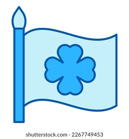 Clover leaf on the national flag - icon, illustration on white background, similar style