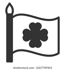 Clover leaf on the national flag - icon, illustration on white background, glyph style